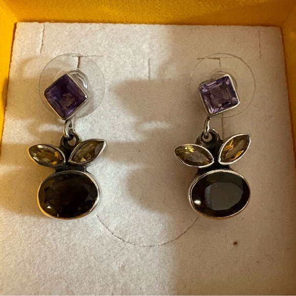 Gorgeous Sterling Silver and Gemstone Earrings - Picture 2 of 5